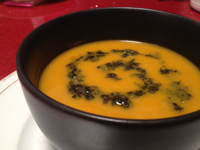 Ryan's homemade, made up, carrot top soup! 